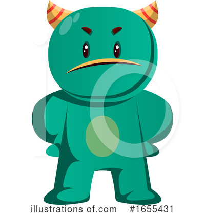 Royalty-Free (RF) Green Monster Clipart Illustration by Morphart Creations - Stock Sample #1655431