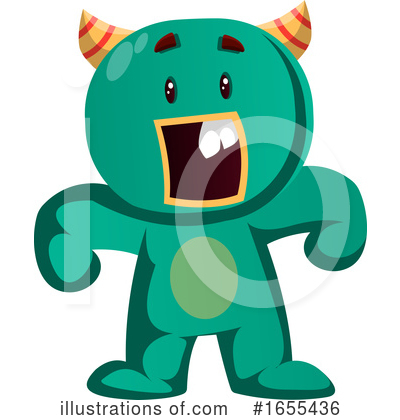 Royalty-Free (RF) Green Monster Clipart Illustration by Morphart Creations - Stock Sample #1655436