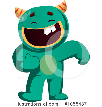 Royalty-Free (RF) Green Monster Clipart Illustration by Morphart Creations - Stock Sample #1655437
