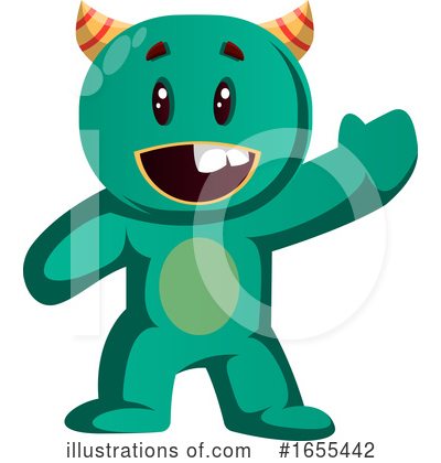 Royalty-Free (RF) Green Monster Clipart Illustration by Morphart Creations - Stock Sample #1655442