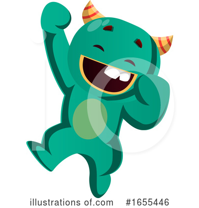 Royalty-Free (RF) Green Monster Clipart Illustration by Morphart Creations - Stock Sample #1655446
