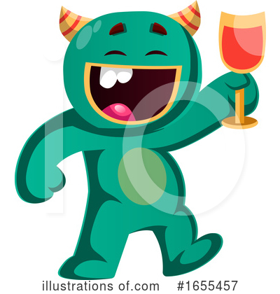 Royalty-Free (RF) Green Monster Clipart Illustration by Morphart Creations - Stock Sample #1655457