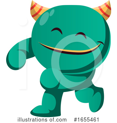 Royalty-Free (RF) Green Monster Clipart Illustration by Morphart Creations - Stock Sample #1655461