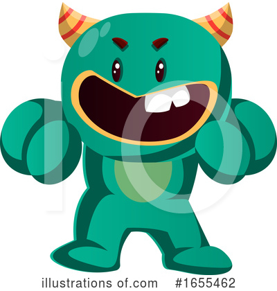 Royalty-Free (RF) Green Monster Clipart Illustration by Morphart Creations - Stock Sample #1655462