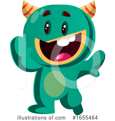 Royalty-Free (RF) Green Monster Clipart Illustration by Morphart Creations - Stock Sample #1655464