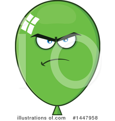 Royalty-Free (RF) Green Party Balloon Clipart Illustration by Hit Toon - Stock Sample #1447958
