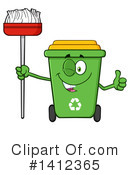 Green Recycle Bin Clipart #1412365 by Hit Toon