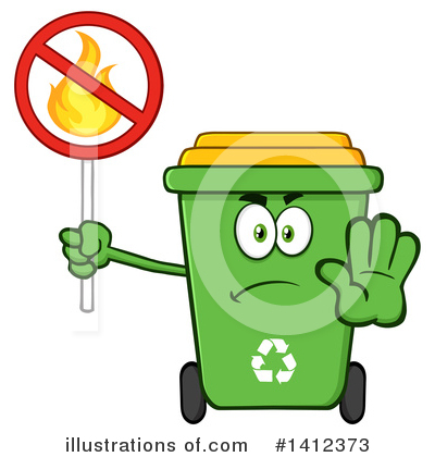 Royalty-Free (RF) Green Recycle Bin Clipart Illustration by Hit Toon - Stock Sample #1412373