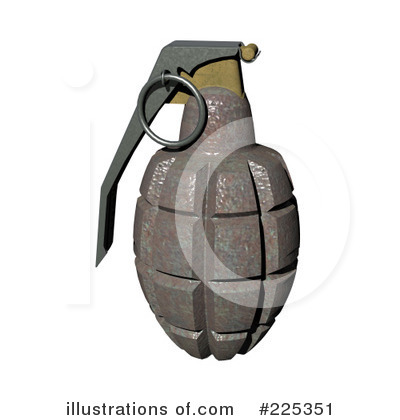 Royalty-Free (RF) Grenade Clipart Illustration by patrimonio - Stock Sample #225351