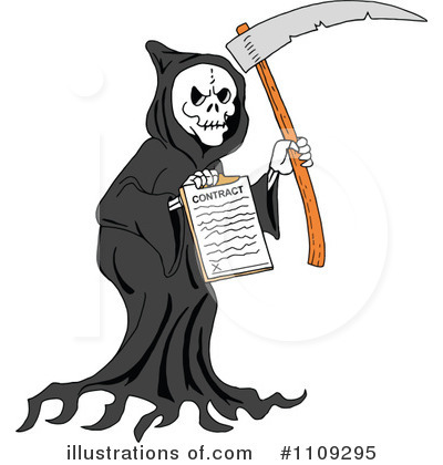 Royalty-Free (RF) Grim Reaper Clipart Illustration by LaffToon - Stock Sample #1109295