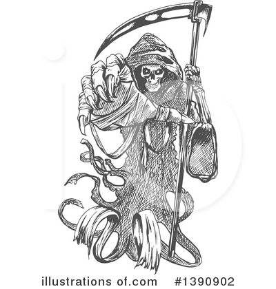 Royalty-Free (RF) Grim Reaper Clipart Illustration by Vector Tradition SM - Stock Sample #1390902