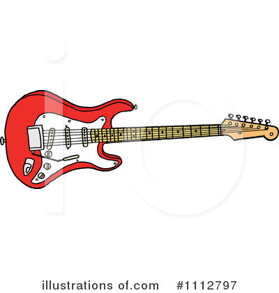 Royalty-Free (RF) Guitar Clipart Illustration by LaffToon - Stock Sample #1112797