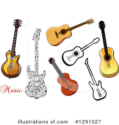 Royalty-Free (RF) Guitar Clipart Illustration by Vector Tradition SM - Stock Sample #1291527