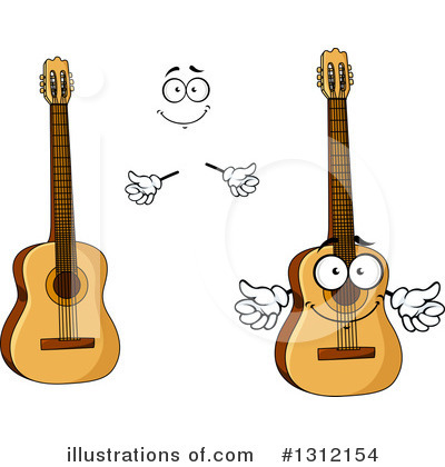 Royalty-Free (RF) Guitar Clipart Illustration by Vector Tradition SM - Stock Sample #1312154