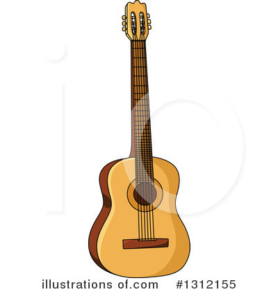 Acoustic Guitar Clipart #1312155 by Vector Tradition SM