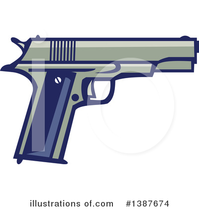 Royalty-Free (RF) Gun Clipart Illustration by patrimonio - Stock Sample #1387674