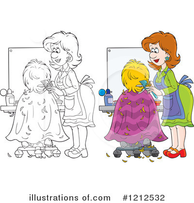 Royalty-Free (RF) Hair Stylist Clipart Illustration by Alex Bannykh - Stock Sample #1212532