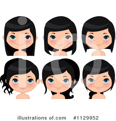 Royalty-Free (RF) Hairstyle Clipart Illustration by Melisende Vector - Stock Sample #1129952
