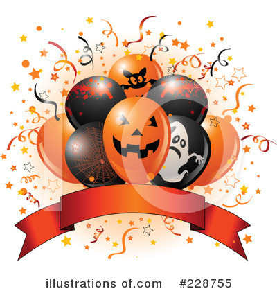 Royalty-Free (RF) Halloween Balloons Clipart Illustration by Pushkin - Stock Sample #228755
