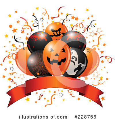 Royalty-Free (RF) Halloween Balloons Clipart Illustration by Pushkin - Stock Sample #228756