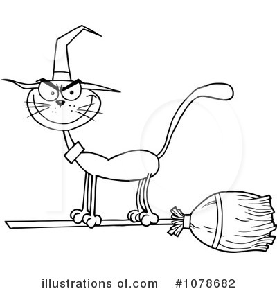 Royalty-Free (RF) Halloween Cat Clipart Illustration by Hit Toon - Stock Sample #1078682