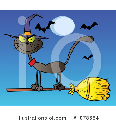 Royalty-Free (RF) Halloween Cat Clipart Illustration by Hit Toon - Stock Sample #1078684