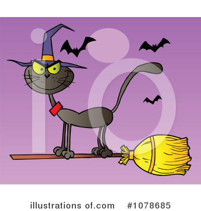 Royalty-Free (RF) Halloween Cat Clipart Illustration by Hit Toon - Stock Sample #1078685