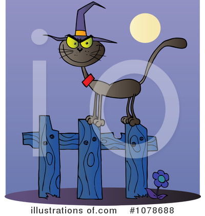 Royalty-Free (RF) Halloween Cat Clipart Illustration by Hit Toon - Stock Sample #1078688