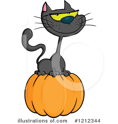 Royalty-Free (RF) Halloween Cat Clipart Illustration by Hit Toon - Stock Sample #1212344