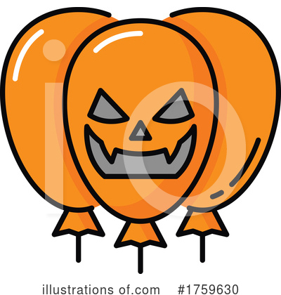 Halloween Balloons Clipart #1759630 by Vector Tradition SM