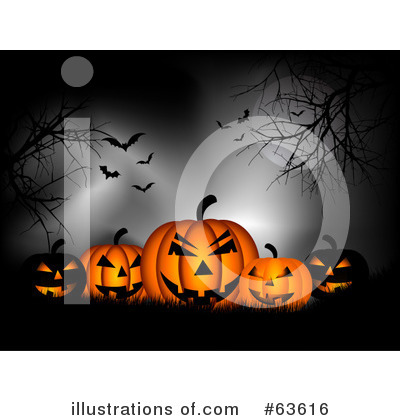 Royalty-Free (RF) Halloween Pumpkins Clipart Illustration by KJ Pargeter - Stock Sample #63616
