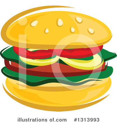 Royalty-Free (RF) Hamburger Clipart Illustration by Vector Tradition SM - Stock Sample #1313993