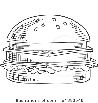Royalty-Free (RF) Hamburger Clipart Illustration by Vector Tradition SM - Stock Sample #1390546