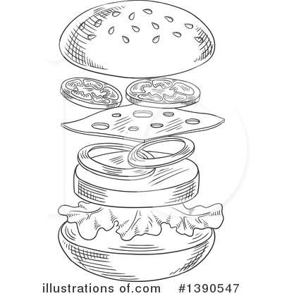 Royalty-Free (RF) Hamburger Clipart Illustration by Vector Tradition SM - Stock Sample #1390547