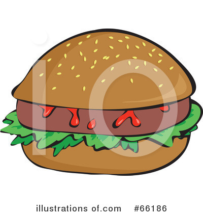 Royalty-Free (RF) Hamburger Clipart Illustration by Prawny - Stock Sample #66186