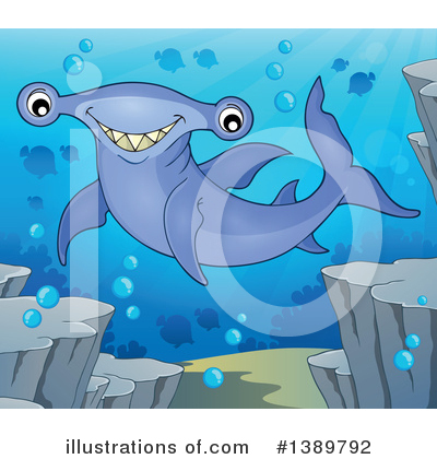 Royalty-Free (RF) Hammerhead Shark Clipart Illustration by visekart - Stock Sample #1389792