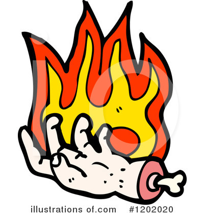 Flaming Hand Clipart #1202020 by lineartestpilot