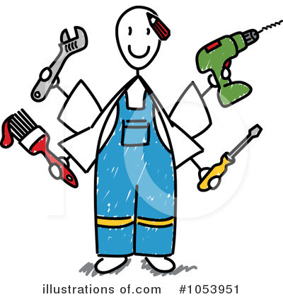 Royalty-Free (RF) Handyman Clipart Illustration by Frog974 - Stock Sample #1053951