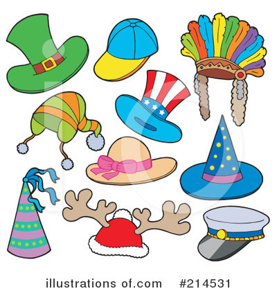 Royalty-Free (RF) Hats Clipart Illustration by visekart - Stock Sample #214531