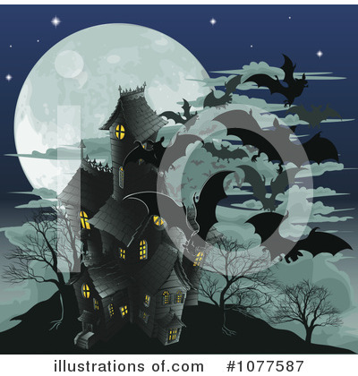 Royalty-Free (RF) Haunted House Clipart Illustration by AtStockIllustration - Stock Sample #1077587
