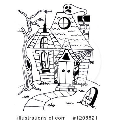 Royalty-Free (RF) Haunted House Clipart Illustration by LoopyLand - Stock Sample #1208821