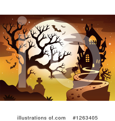 Royalty-Free (RF) Haunted House Clipart Illustration by visekart - Stock Sample #1263405