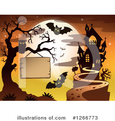 Royalty-Free (RF) Haunted House Clipart Illustration by visekart - Stock Sample #1266773