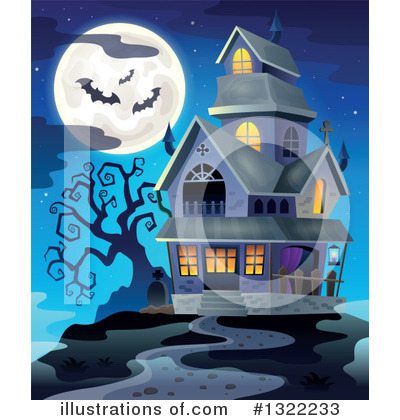Royalty-Free (RF) Haunted House Clipart Illustration by visekart - Stock Sample #1322233