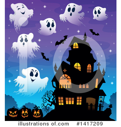 Royalty-Free (RF) Haunted House Clipart Illustration by visekart - Stock Sample #1417209