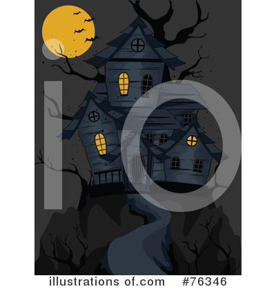 Royalty-Free (RF) Haunted House Clipart Illustration by BNP Design Studio - Stock Sample #76346