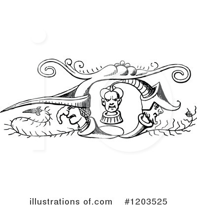 Royalty-Free (RF) Head Clipart Illustration by Prawny Vintage - Stock Sample #1203525