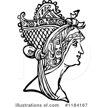 Royalty-Free (RF) Headdress Clipart Illustration by Prawny Vintage - Stock Sample #1184167