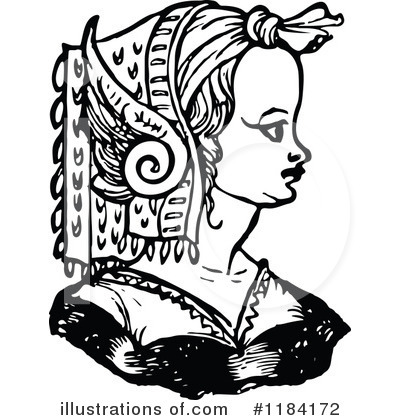 Royalty-Free (RF) Headdress Clipart Illustration by Prawny Vintage - Stock Sample #1184172