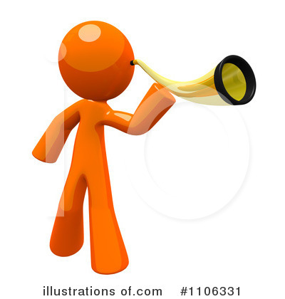 3d Orange Men Clipart #1106331 by Leo Blanchette